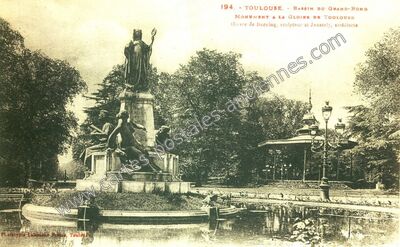 Carte postale ancienne Bassin du Grand-Rond, Monument à la Gloire de Toulouse — Toulouse (Haute-Garonne)