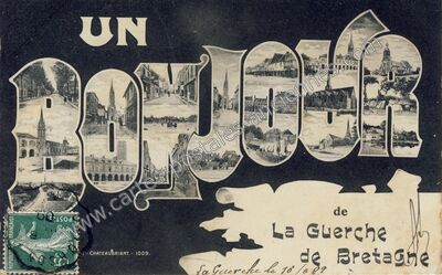 Carte postale ancienne Un bonjour — Châteaubriant (Loire-Atlantique)