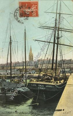 Carte postale ancienne Un coin du Bassin à flot — Saint-Malo (Ille-et-Vilaine)