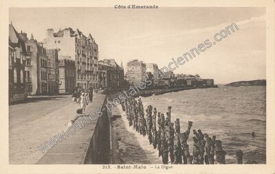 Carte postale ancienne La Digue — Saint-Malo (Ille-et-Vilaine)