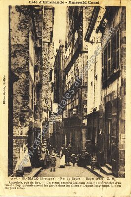 Carte postale ancienne Rue du Boyer - Boyer street — Saint-Malo (Ille-et-Vilaine)