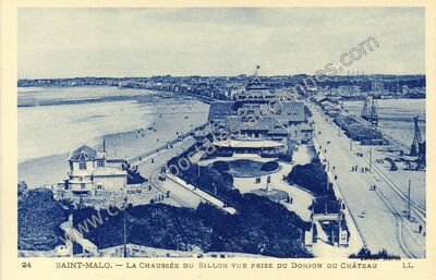 Carte postale ancienne La Chaussée du Sillon vue prise du Donjon du Château — Saint-Malo (Ille-et-Vilaine)