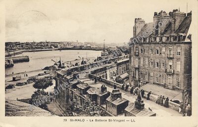 Carte postale ancienne La Batterie St-Vincent — Saint-Malo (Ille-et-Vilaine)