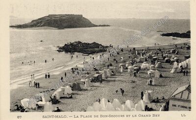 Carte postale ancienne La Plage de Bon-Secours et le Grand Bey — Saint-Malo (Ille-et-Vilaine)
