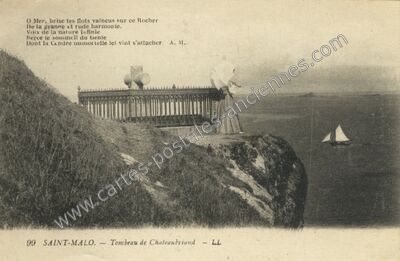 Carte postale ancienne Tombeau de Chateaubriand — Saint-Malo (Ille-et-Vilaine)