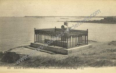 Carte postale ancienne Tombeau de Châteaubriand au Grand Bey — Saint-Malo (Ille-et-Vilaine)