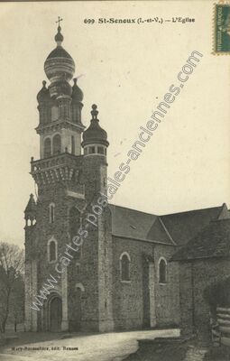 Carte postale ancienne L'Eglise — Saint-Senoux (Ille-et-Vilaine)