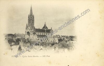 Carte postale ancienne Église Saint-Martin — Vitré (Ille-et-Vilaine)