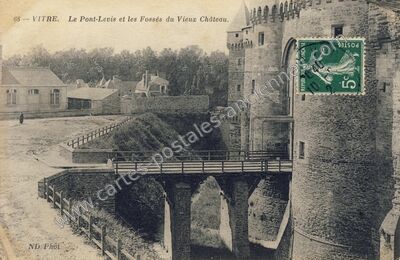 Carte postale ancienne Le Pont-Levis et les Fossés du Vieux Château — Vitré (Ille-et-Vilaine)