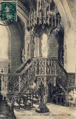 Carte postale ancienne La Chaire de l'Eglise Notre-Dame — Vitré (Ille-et-Vilaine)