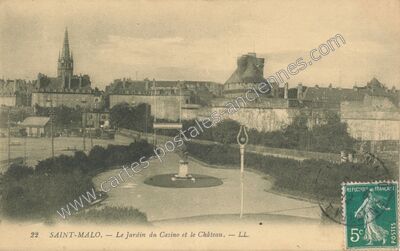 Carte postale ancienne Le Jardin du Casino et le Château — Saint-Malo (Ille-et-Vilaine)