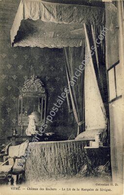 Carte postale ancienne Château des Rochers - Le Lit de la Marquise de Sévigné — Vitré (Ille-et-Vilaine)