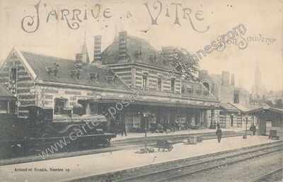 Carte postale ancienne J'arrive à Vitré — Vitré (Ille-et-Vilaine)