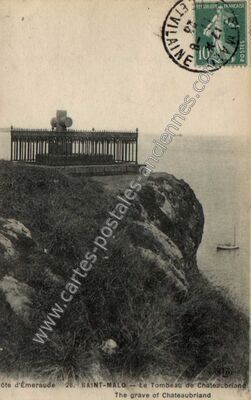 Carte postale ancienne Le Tombeau de Chateaubriand — Saint-Malo (Ille-et-Vilaine)
