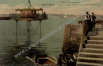 Carte postale ancienne Le Pont Roulant - De Saint-Malo à Saint-Servan — Saint-Malo (Ille-et-Vilaine)