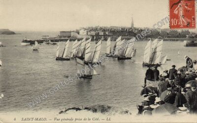 Carte postale ancienne Vue générale prise de la Cité — Saint-Malo (Ille-et-Vilaine)