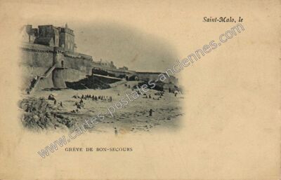 Carte postale ancienne Grève de Bon-Secours — Saint-Malo (Ille-et-Vilaine)
