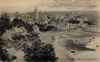Carte postale ancienne Magnifique Église et Clocher, jadis fortifié, qui remonte au XIIIe siècle — Saint-Suliac (Ille-et-Vilaine)