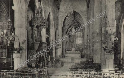 Carte postale ancienne Intérieur de l'Eglise Notre-Dame — Vitré (Ille-et-Vilaine)