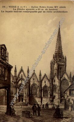 Carte postale ancienne Eglise Notre-Dame XV siècle — Vitré (Ille-et-Vilaine)