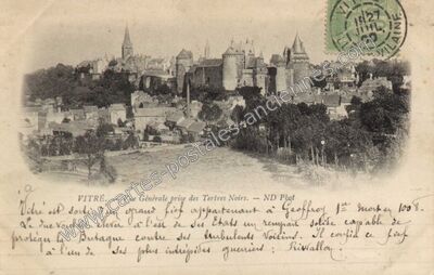 Carte postale ancienne Vue Générale prise des Tertres Noirs — Vitré (Ille-et-Vilaine)