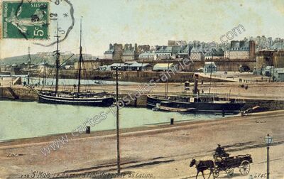 Carte postale ancienne Le Bassin à flot, Vue prise du Casino — Saint-Malo (Ille-et-Vilaine)