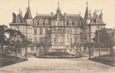 Carte postale ancienne Le Casino de la Plage — Arcachon (Gironde)
