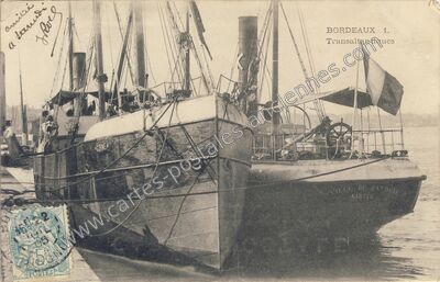 Carte postale ancienne Bateau Transatlantique — Bordeaux (Gironde)