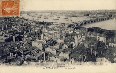 Carte postale ancienne Vue Générale — Bordeaux (Gironde)