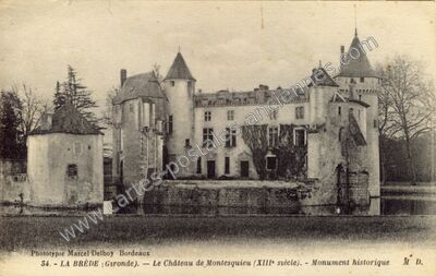 Carte postale ancienne Chateau de Montesquieu — La Brède (Gironde)