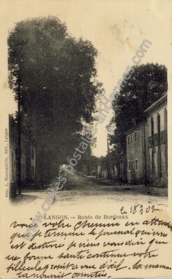 Carte postale ancienne Route de Bordeaux — Langon (Gironde)