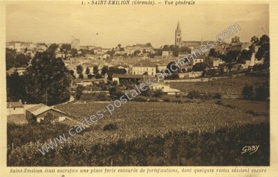 Carte postale ancienne Vue générale — Saint-Émilion (Gironde)