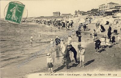 Carte postale ancienne La Plage - Les Chalets — Soulac-sur-Mer (Gironde)