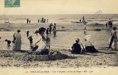 Carte postale ancienne Côte d'Argent - Scènes de Plage — Soulac-sur-Mer (Gironde)