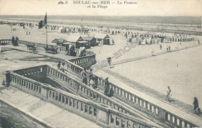 Carte postale ancienne Le Ponton et la Plage — Soulac-sur-Mer (Gironde)