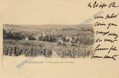 Carte postale ancienne Vue prise du Calvaire — Verdelais (Gironde)