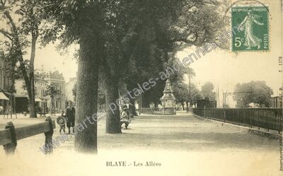 Carte postale ancienne Les Allées — Blaye (Gironde)