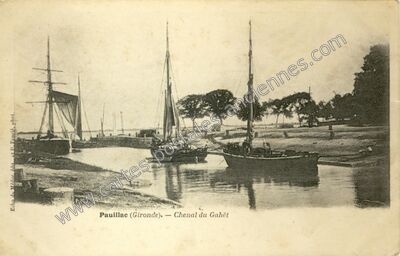 Carte postale ancienne Chenal du Gahët — Pauillac (Gironde)