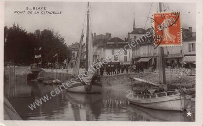 Carte postale ancienne Pont de la Citadelle — Blaye (Gironde)