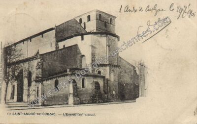 Carte postale ancienne L'Eglise (XIIe siècle) — Saint-André-de-Cubzac (Gironde)