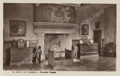 Carte postale ancienne Chambre Royale — Azay-le-Rideau (Indre-et-Loire)
