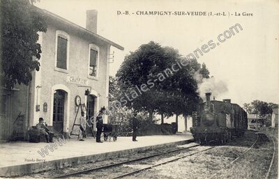 Carte postale ancienne La Gare — Champigny-sur-Veude (Indre-et-Loire)
