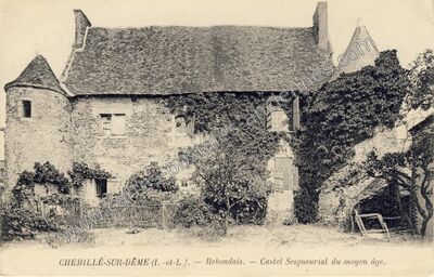 Carte postale ancienne Castel Seigneurial du moyen âge — Chemillé-sur-Dême (Indre-et-Loire)