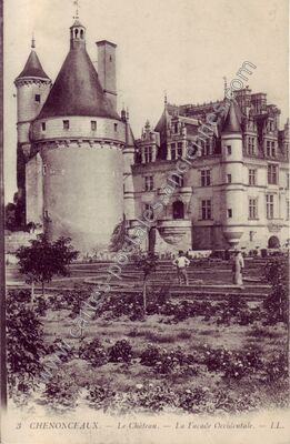 Carte postale ancienne Le Château. - La Façade Occidentale — Chenonceaux (Indre-et-Loire)