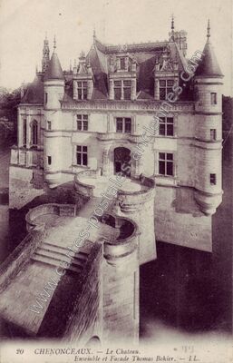 Carte postale ancienne Le Château. Ensemble et Façade Thomas Bohier — Chenonceaux (Indre-et-Loire)
