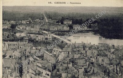 Carte postale ancienne Panorama — Chinon (Indre-et-Loire)