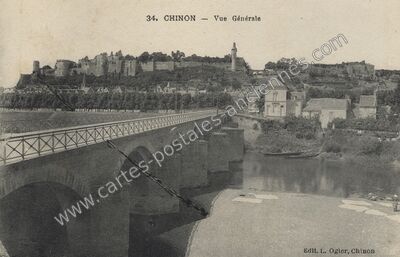 Carte postale ancienne Vue Générale — Chinon (Indre-et-Loire)