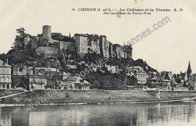 Carte postale ancienne Le Château et la Vienne — Chinon (Indre-et-Loire)