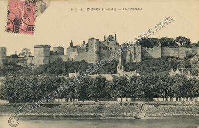 Carte postale ancienne Le Château — Chinon (Indre-et-Loire)