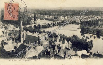 Carte postale ancienne Vue générale — Chinon (Indre-et-Loire)